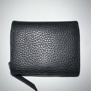 ALL SAINTS Black Tri Fold Wallet Unisex